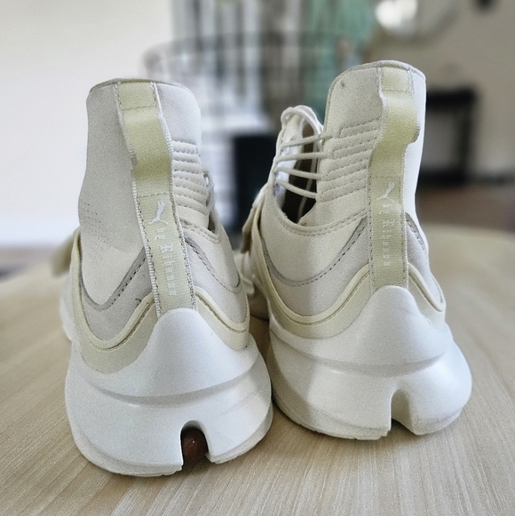 Puma Fenty Women's Cream Hi Trainer Leather Whisper Sneakers Size 9. - Picture 4 of 11
